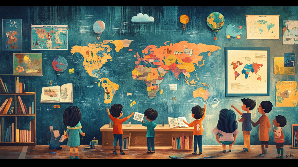 niños con una visión del mundo